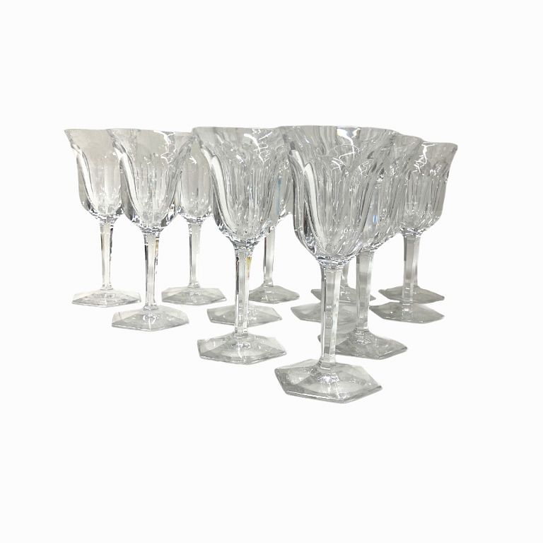 Appraisal: Vintage Baccarat Crystal Claret Wine Glasses Vintage Baccarat Crystal Claret