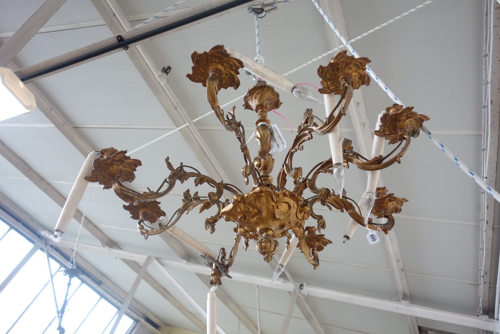 Appraisal: A French ormolu eight branch chandelier early th century with