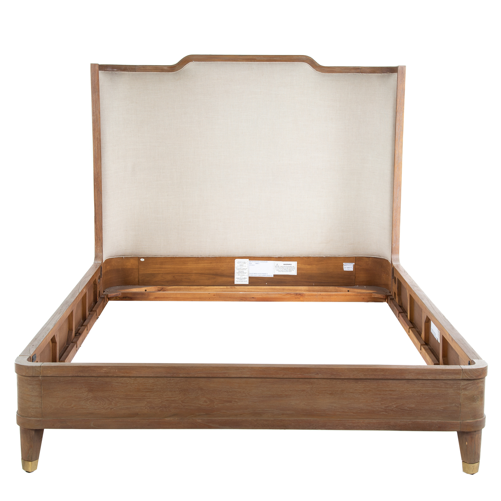 Appraisal: BROWNSTONE CONTEMPORARY QUEEN-SIZE BED th century with concave upholstered teak