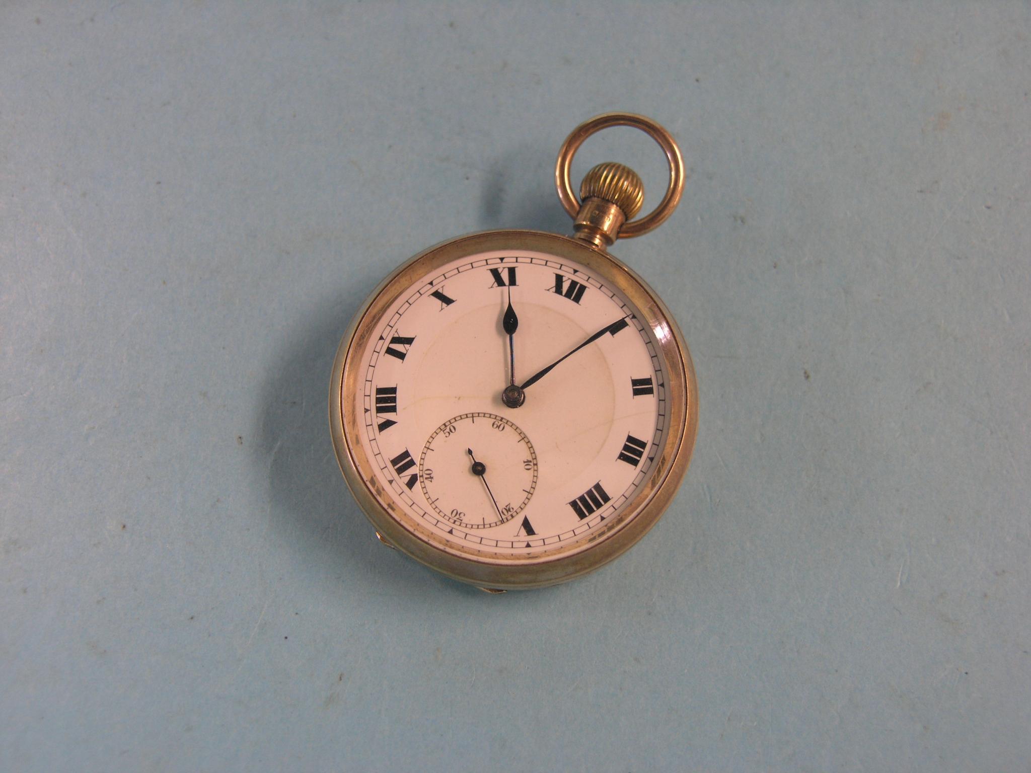 Appraisal: A gentleman's ct gold open-faced pocket watch keyless wind with