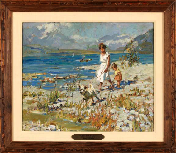 Appraisal: Dorothea Sharp British - Along the Shore oil on board