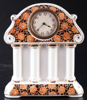 Appraisal: Porcelain Column Clock Mantle or boudoir column clock with a