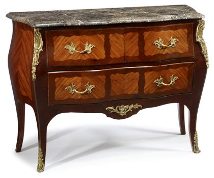 Appraisal: Louis XV style gilt bronze mounted kingwood and tulipwood commode