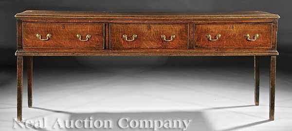 Appraisal: A George III Oak Dresser th c molded top apron