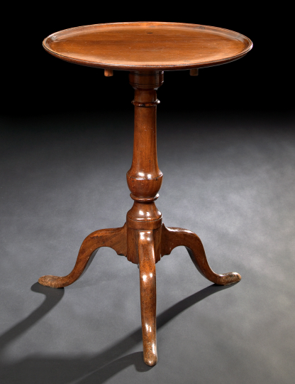 Appraisal: George III-Style Mahogany Tripod Table the circular dished tilting top