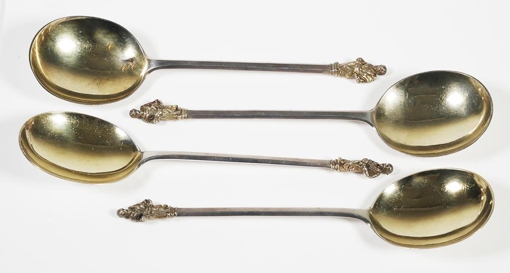 Appraisal: Four sterling silver figural handle Christian apostle spoons by Henry