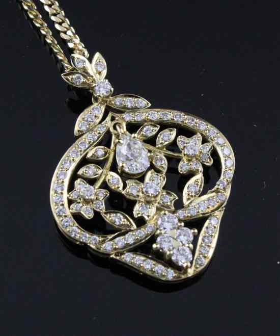 Appraisal: A Middle Eastern diamond set ct gold pendant of openwork