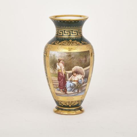 Appraisal: Vienna-Decorated Cabinet Vase c height cm painted shield mark in