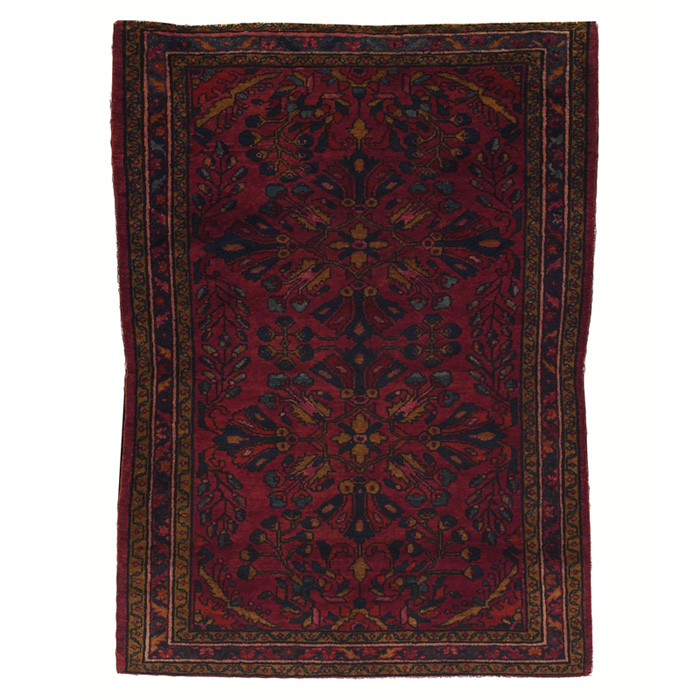 Appraisal: Persian Lilihan rug c floral pattern on a red field