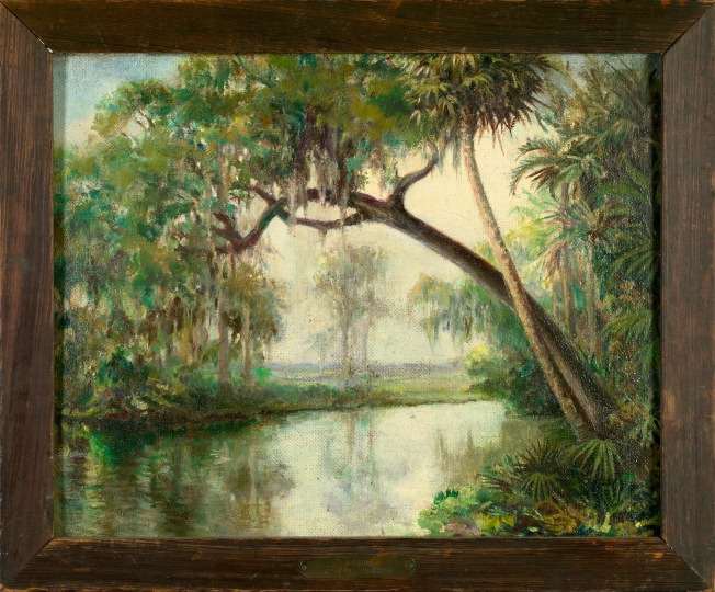 Appraisal: Florida School Early th Century Florida Swamp Scene oil on