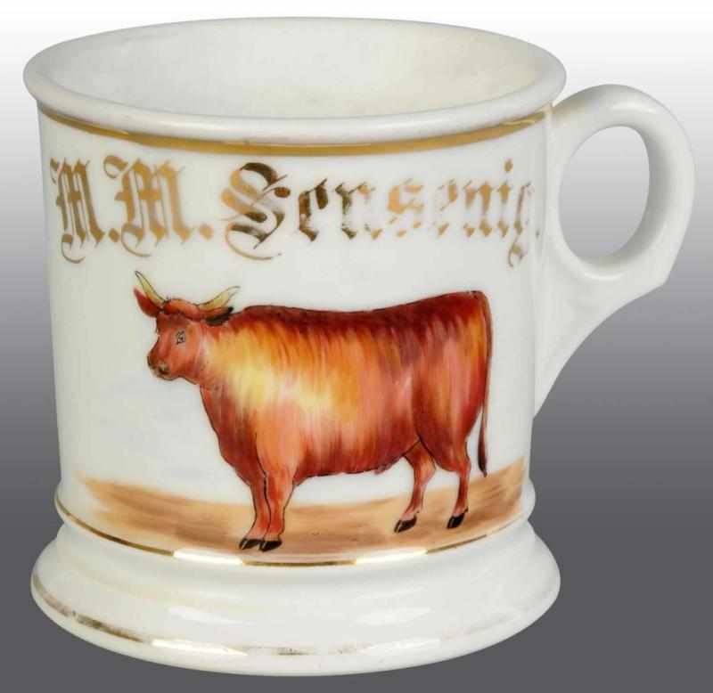 Appraisal: Steer Shaving Mug Description Stamped France under base One minor