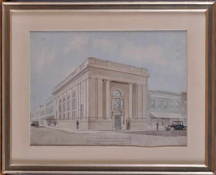 Appraisal: AMERICAN SCHOOL ASHLAND NATIONAL BANK MANITOWOC WISCONSIN Watercolor and pencil