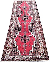 Appraisal: Antique Mazlaghan Runner Northwest Persian 'Lightning' pattern around the edges