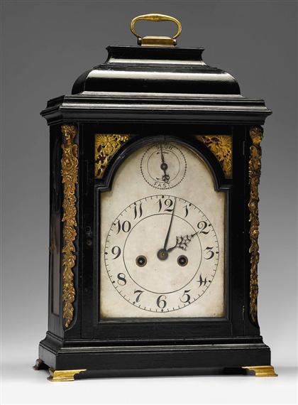 Appraisal: George III gilt bronze mounted ebonized bracket clock circa With