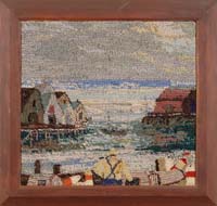 Appraisal: FRAMED HOOKED RUG BY CARLETON S EDWARDS The rug signed