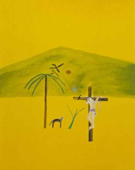 Appraisal: Craigie Aitchison - Indian Crucifixion silkscreen printed in colours signed