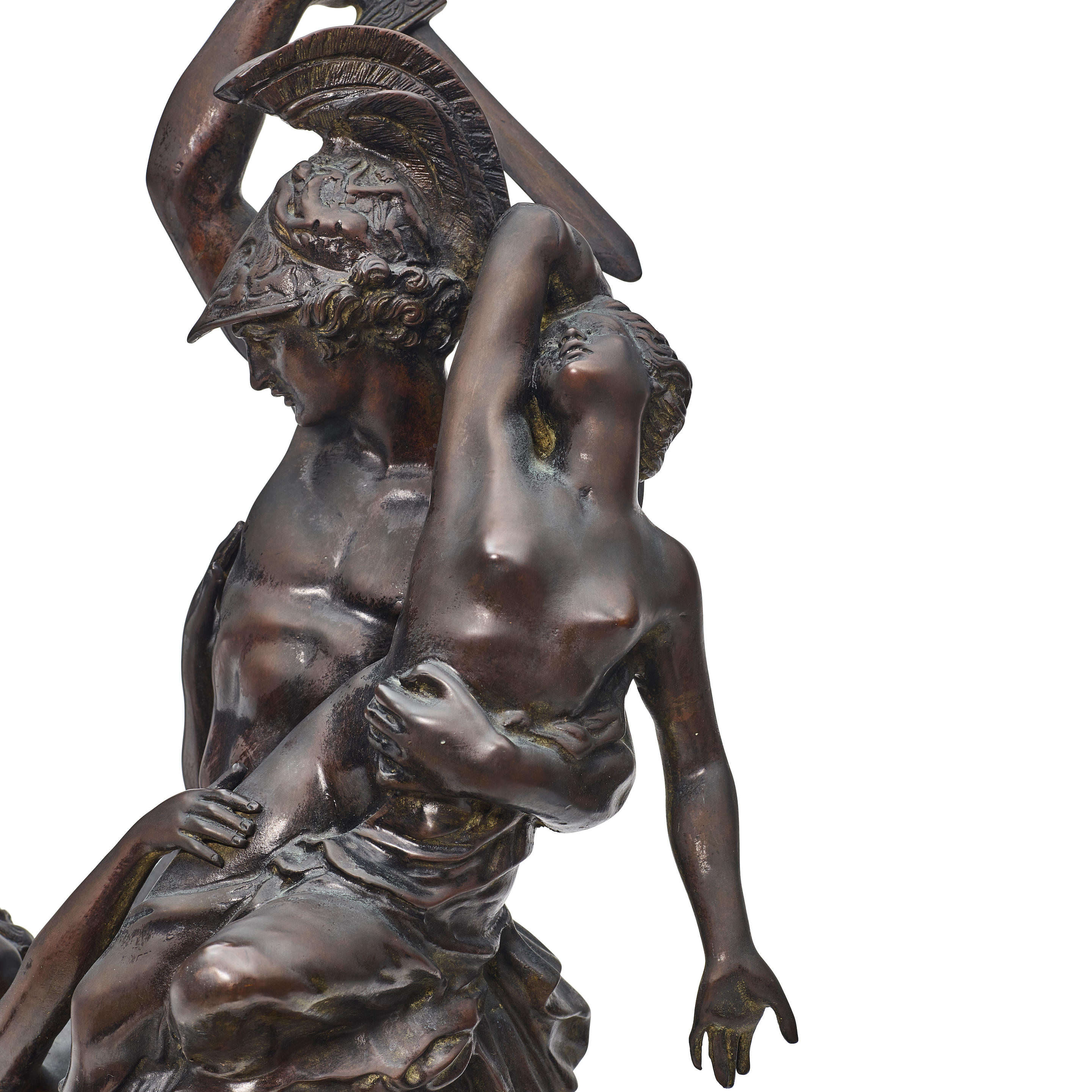 Appraisal: A PATINATED BRONZE FIGURAL GROUP OF THE RAPE OF POLYXENACAST