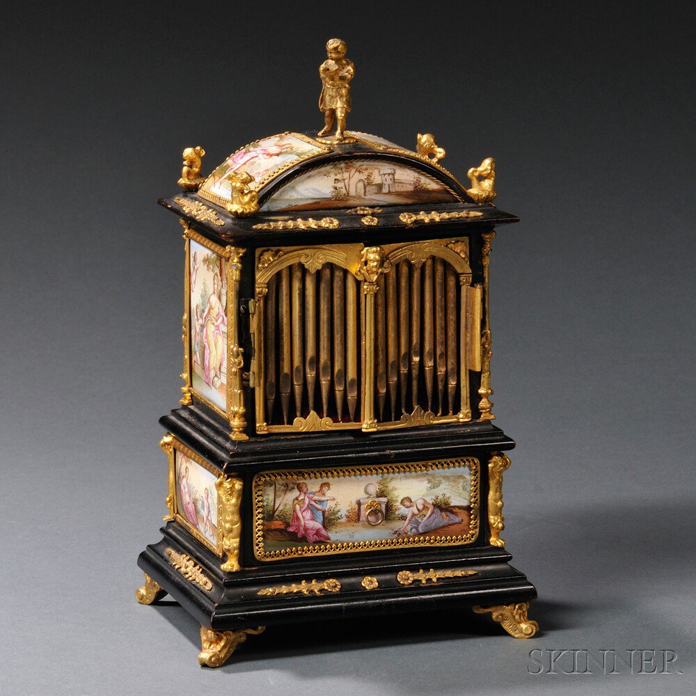 Appraisal: Enamel-mounted Music Box probably Austria late th early th century