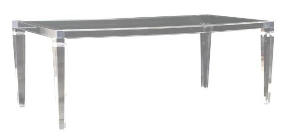 Appraisal: Italian modern dining table st c inset glass top colorless