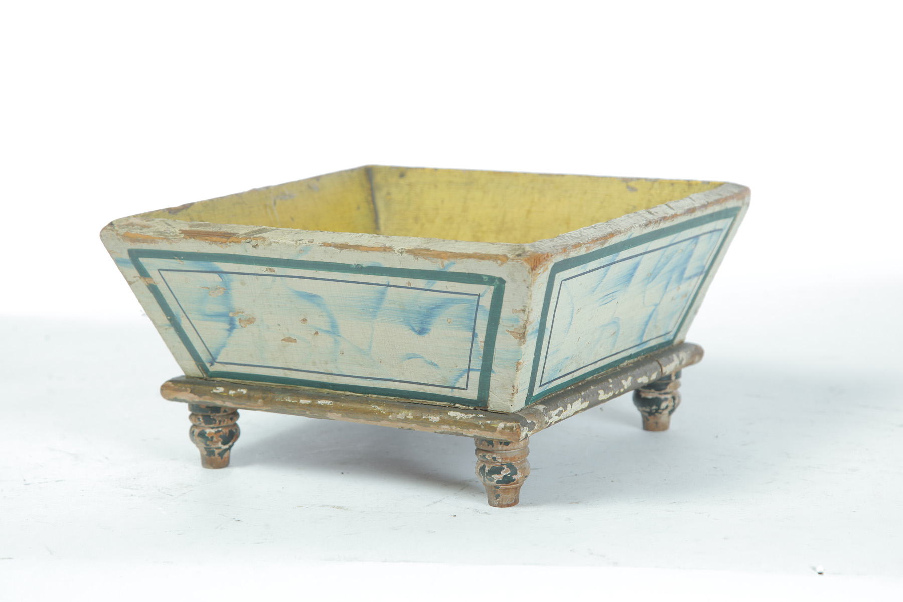 Appraisal: DECORATED AMERICAN APPLE TRAY Second half- th century poplar Dovetailed