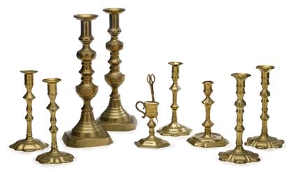 Appraisal: Group of brass candlesticks th century and later