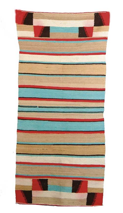 Appraisal: COLORFUL NAVAJO TYPE RUG Turquoise red tan and black striped