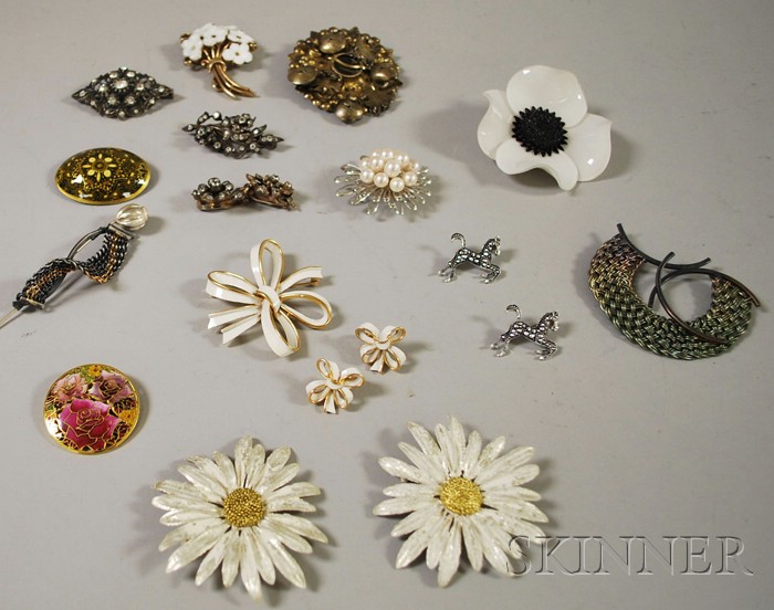 Appraisal: Small Group of Costume Jewelry including two Michael Michaud daisy