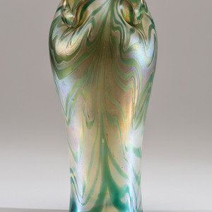 Appraisal: An Iridescent Glass Vase attributed to Wilhelm Kralik Bohemian Early