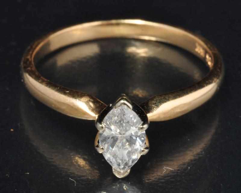 Appraisal: K Y Gold Diamond Ring Description Diamond ct marquise cut