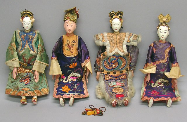 Appraisal: Lot of - Chinese theatre dolls Dressed as aristocracy in