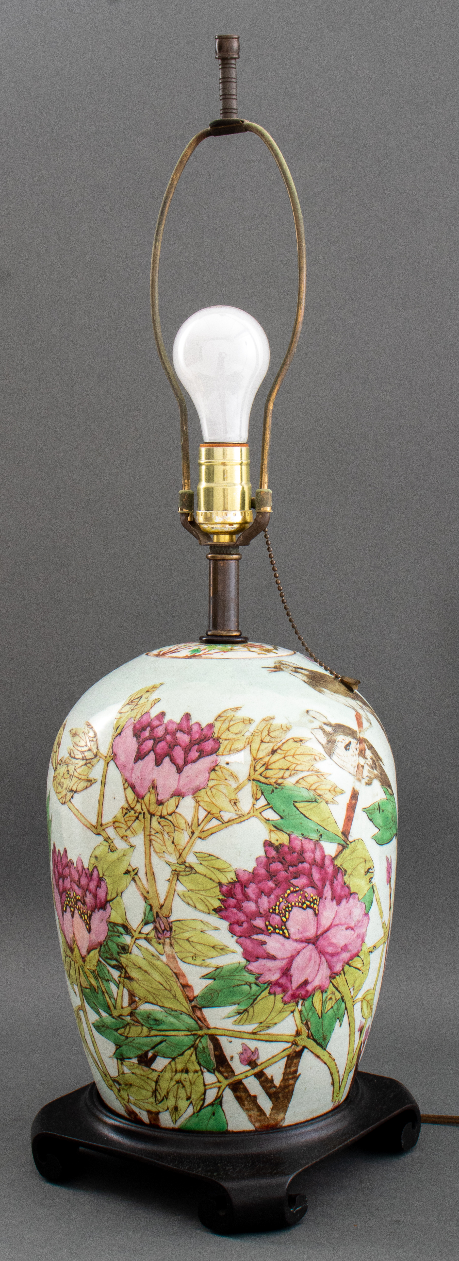 Appraisal: FAMILLE ROSE VASE MOUNTED AS A LAMP Chinese Famille Rose