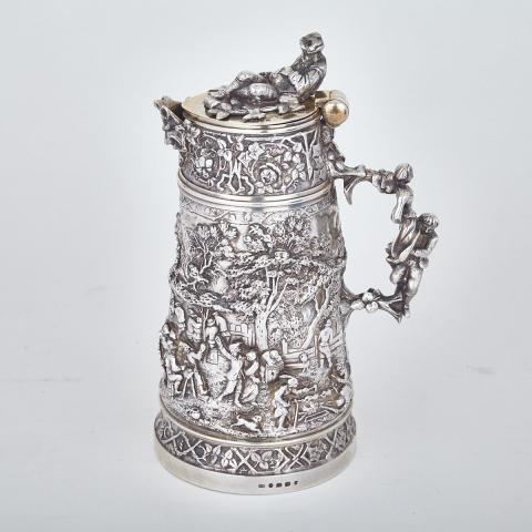 Appraisal: Victorian Silver Parcel-Gilt Covered Jug Henry Bourne Birmingham in the