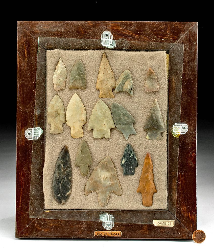 Appraisal: Native American Texan Stone Arrowheads Native American Texas Transitional Paleo