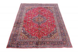 Appraisal: Hand Woven Persian Kashmar Wool Floral on red field Multiple