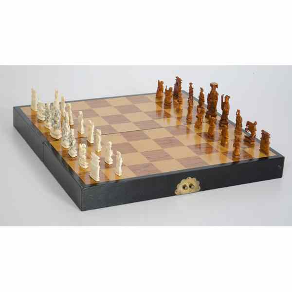 Appraisal: Chinese Carved Ivory Chess Set China An export chess set