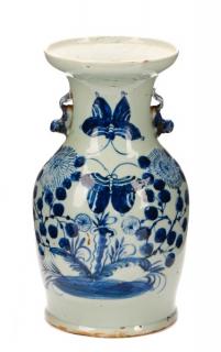 Appraisal: Chinese Blue White Porcelain Vase th C Chinese fourth quarter