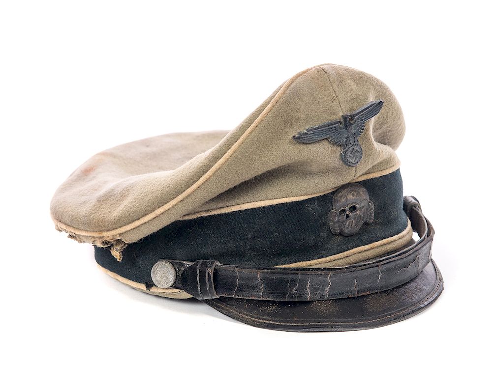 Appraisal: WWII German Nazi Waffen SS Deaths Head Hat Good original