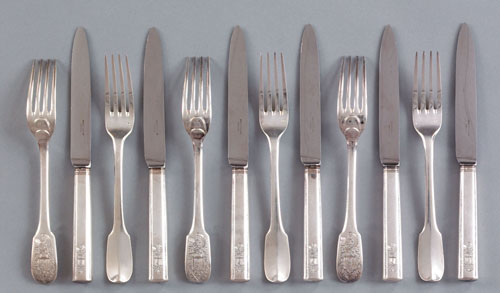 Appraisal: Rare group of Hermann Goring's engraved personal silver flatware from