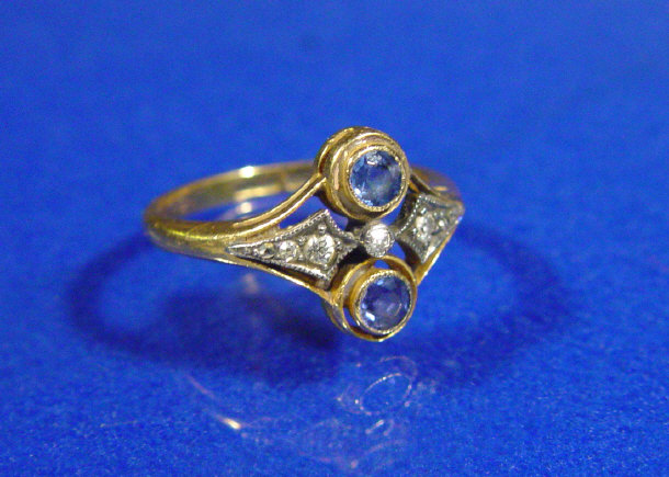 Appraisal: ct gold diamond and sapphire ring