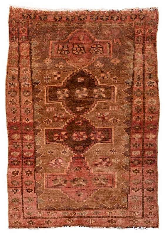 Appraisal: Hamadan Rug Persian mid th century four central medallions tan