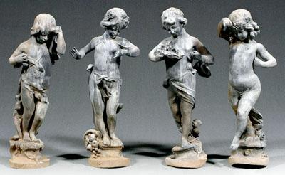 Appraisal: Set of four lead garden figures each in the form