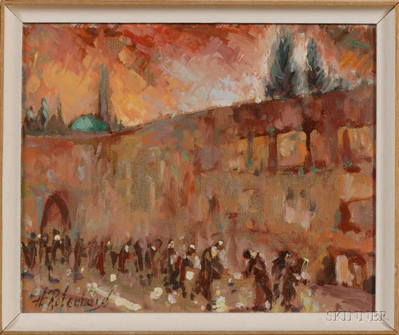 Appraisal: Harold Rotenberg American b The Wailing Wall Signed H Rotenberg