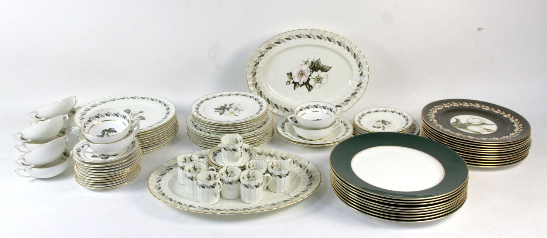 Appraisal: A Royal Worcester part dinner service 'Engadine' pattern comprising dinner