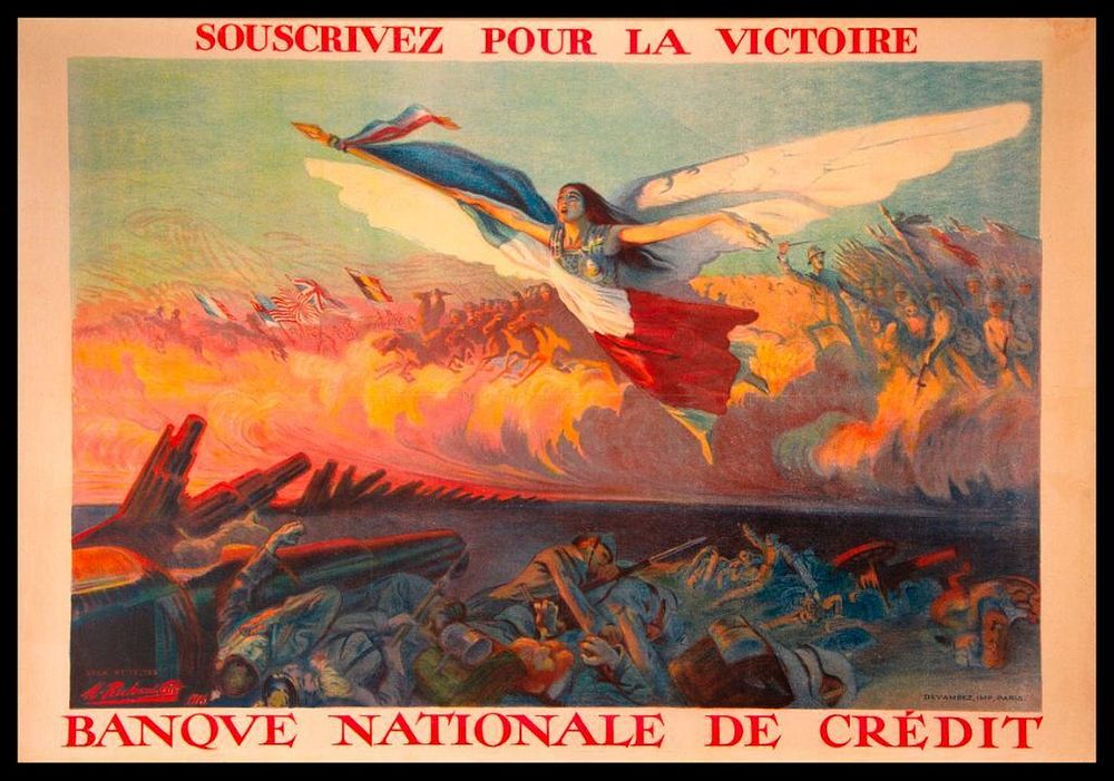 Appraisal: M Richard-Gutz Vintage World War I Poster Subscribe for Victory