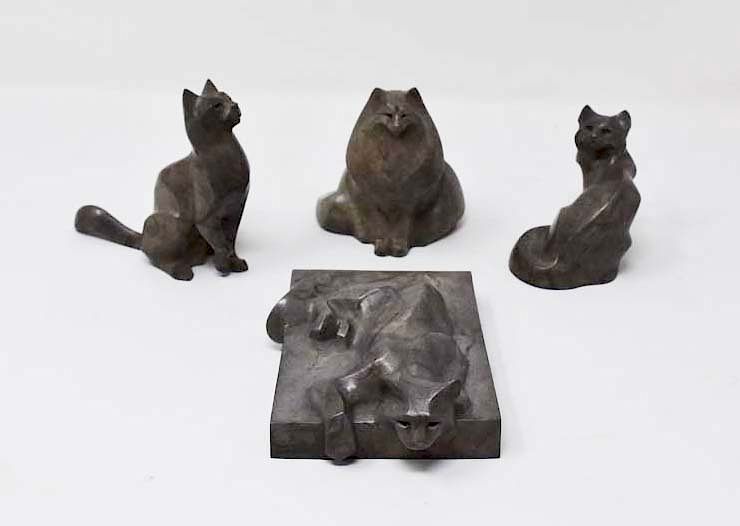 Appraisal: signed Rosetta limited edition bronze cats signed Rosetta limited edition