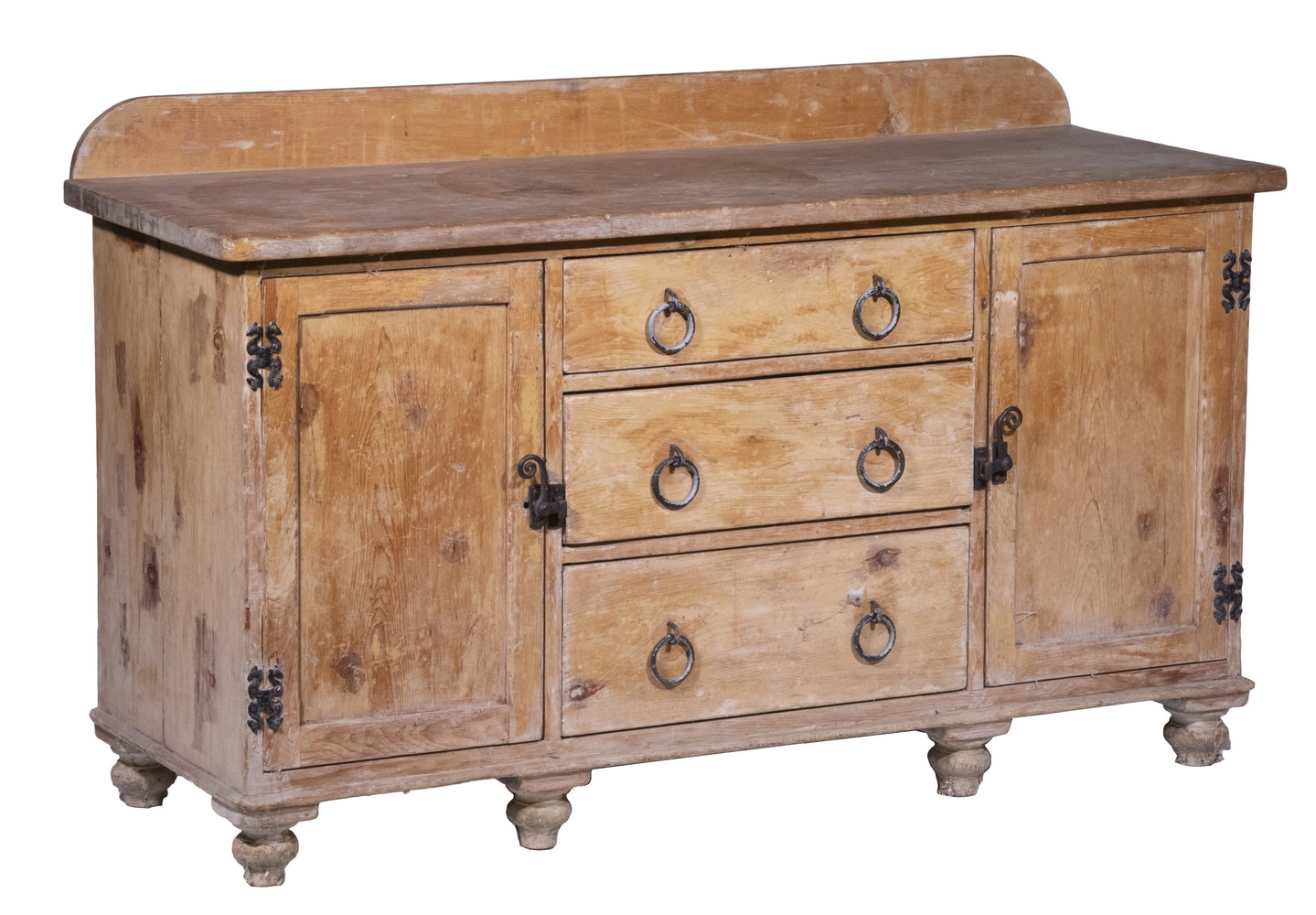 Appraisal: TH C PINE SIDEBOARD Irish or English Sideboard having a