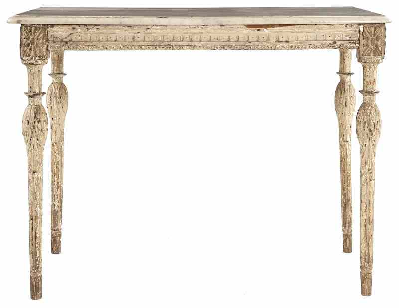 Appraisal: Italian Center Table th century white painted wood with white