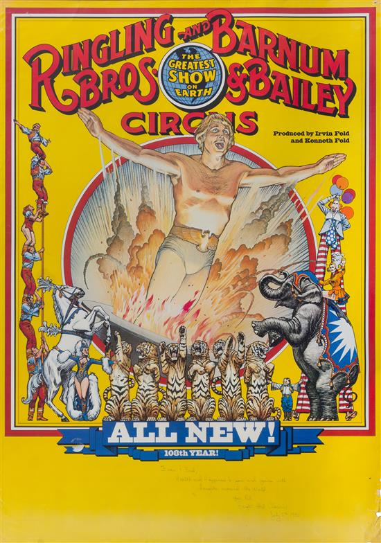 Appraisal: Sale Lot CIRCUS RINGLING BROTHERS AND BARNUM BAILEY Poster th