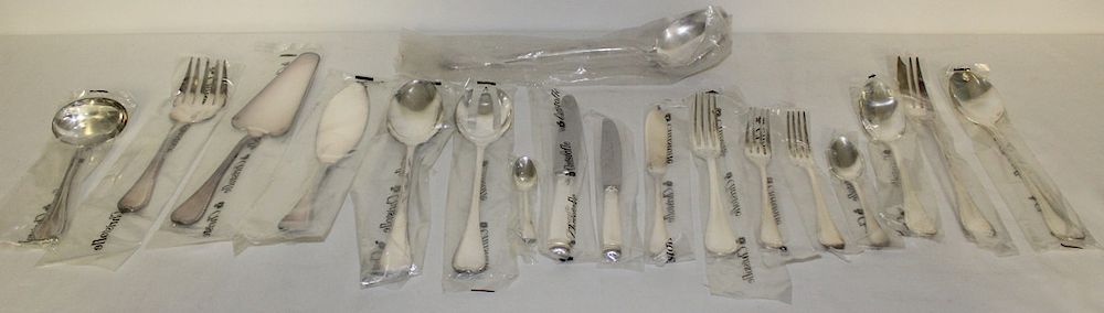 Appraisal: SILVERPLATE BRAND NEW Christofle Malmaison Flatware Service Includes dessert forks