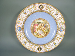 Appraisal: A large Minton Renaissance style charger circa the centre painted